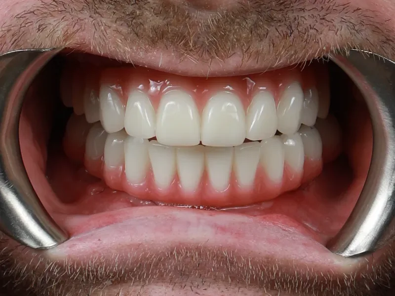 After several missing teeth treatment