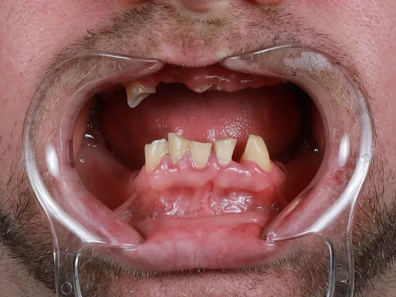 Before several missing teeth treatment